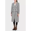 Gray wool coat with asymmetrical buttons