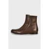 Brown leather boots