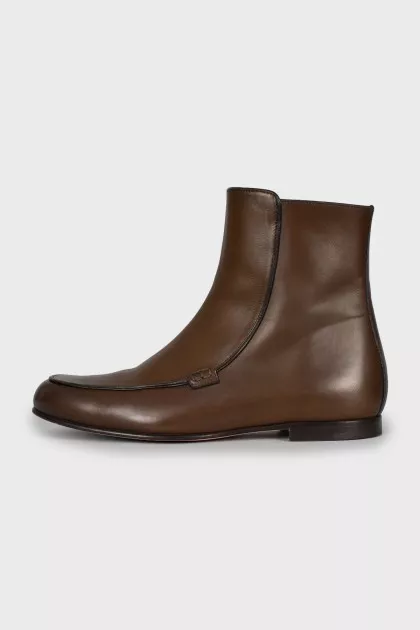 Brown leather boots