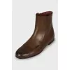 Brown leather boots