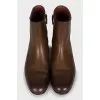 Brown leather boots