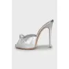 Silver leather mules