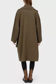 Khaki color cloak with large overhead pockets