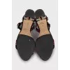 Textile sandals with relief decor