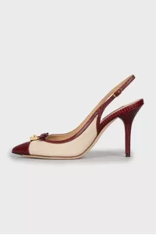Textile shoes with leather elements