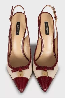Textile shoes with leather elements