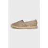 Textile espadrilles with gold pattern