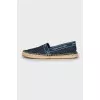 Denim Espadrilles with Signature Trim