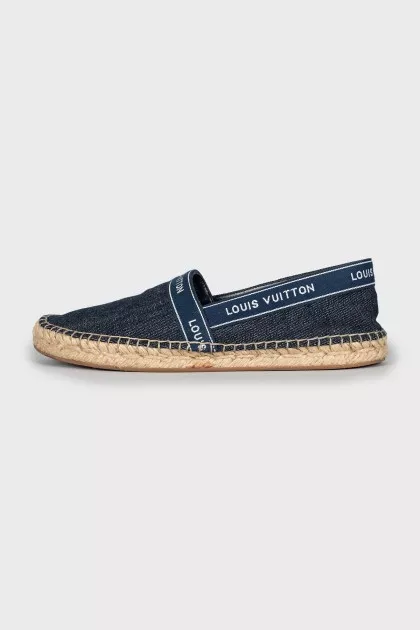 Denim Espadrilles with Signature Trim