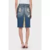 High -cut jeans skirt