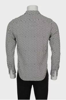 Men's shirt in black print with tag