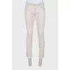 Men's Beige Button Jeans