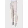 Men's Beige Button Jeans