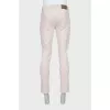 Men's Beige Button Jeans