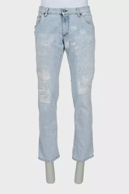 Men's jeans with worn effect