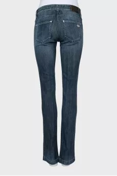 Straight jeans with contrast seam
