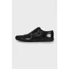 Men's black shoes with perforation