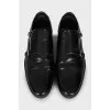 Men's black shoes with perforation