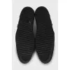 Men's black shoes with perforation