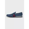 Men's blue suede loafers