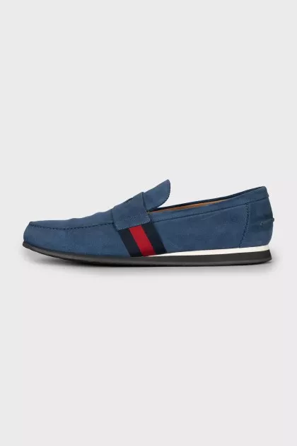 Men's blue suede loafers