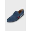 Men's blue suede loafers