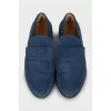 Men's blue suede loafers