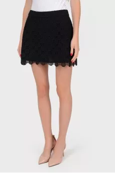Lace black miniskirt