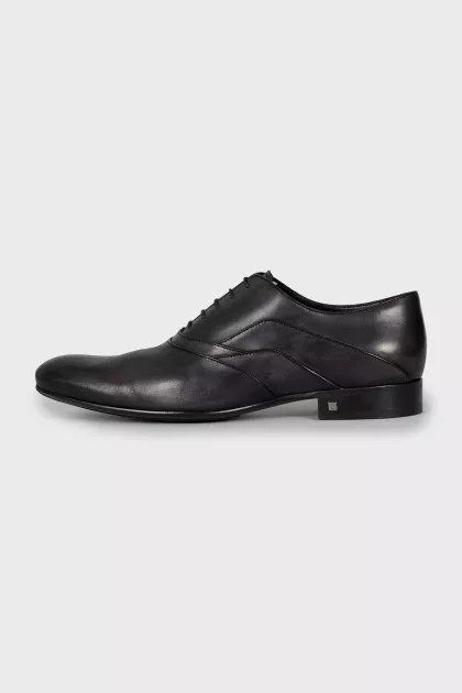 Men's black leather shoes