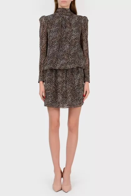 Silk dress in a leopard print