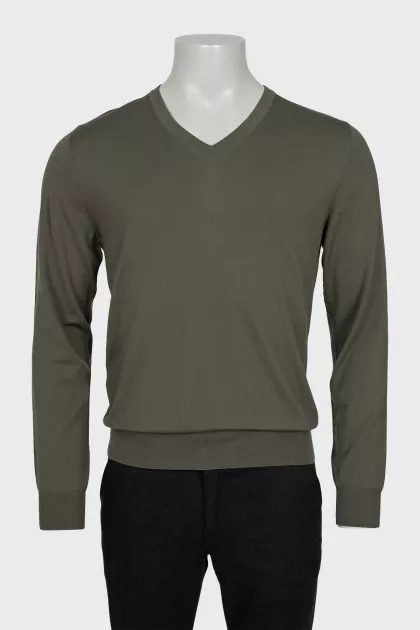 Men's Green Wool Pullover
