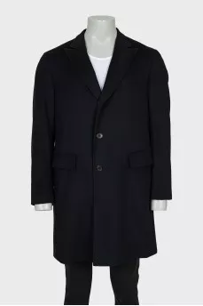 Men's Black Cashmere Coat