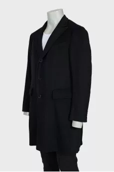 Men's Black Cashmere Coat