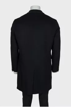 Men's Black Cashmere Coat