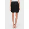 Cotton skirt with front pleats