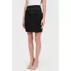 Cotton skirt with front pleats