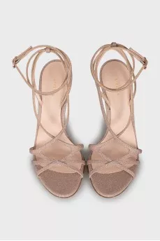 Shiny textile sandals