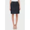 Tie slit denim skirt