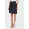 Tie slit denim skirt