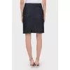 Tie slit denim skirt