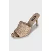 Faux Leather Printed Mules