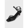 Leather sandals with narrow straps