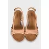 Leather sandals with braiding