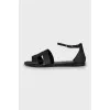 Santorini sandals in black leather