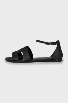 Santorini sandals in black leather
