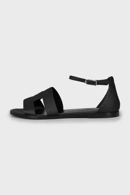 Santorini sandals in black leather