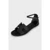 Santorini sandals in black leather