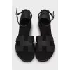Santorini sandals in black leather