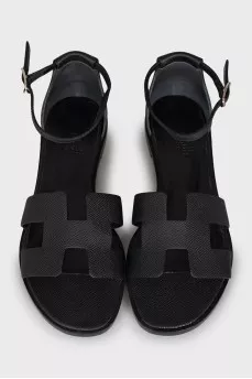 Santorini sandals in black leather