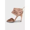 Beige textile sandals